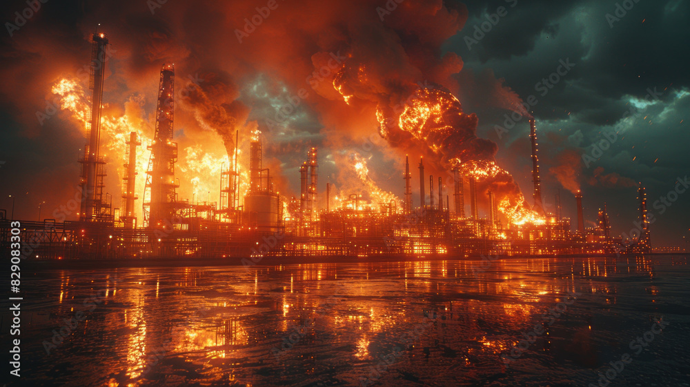 oil plant explosions and fire,generative ai oil plant explosions and fire,generative ai