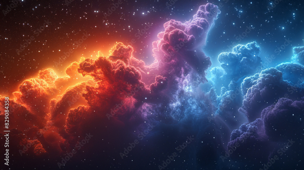 Obraz premium Colorful space galaxy cloud nebula. Stary night cosmos. Universe science astronomy.generative ai