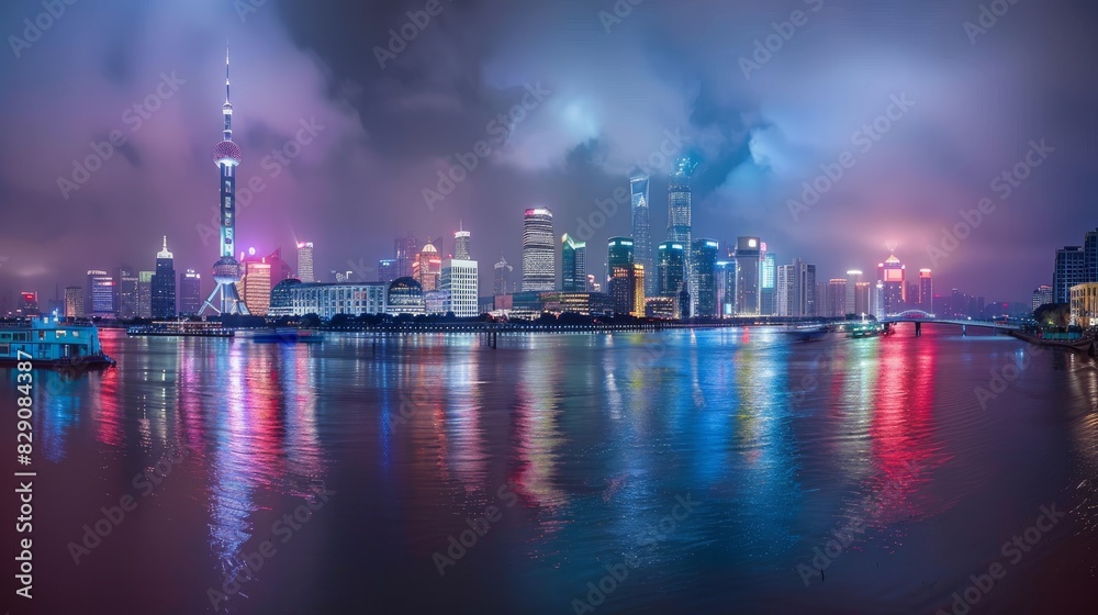 Shanghai's skyline adorned with Waibaidu Bridge, a historical gem in China. Shanghai's skyline adorned with Waibaidu Bridge, a historical gem in China.