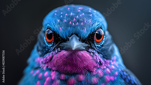 adult male Spangled Cotinga Cotinga cayana with bright blue and purple plumage found in Brazil South America photo