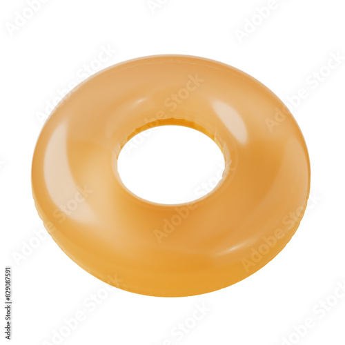 Yellow swim ring on isolated background. 3d render.