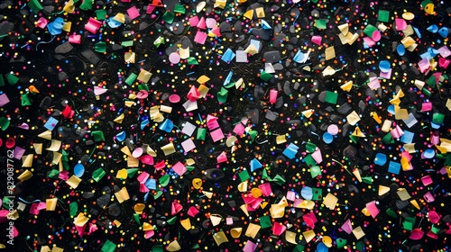 Ground covered in confetti