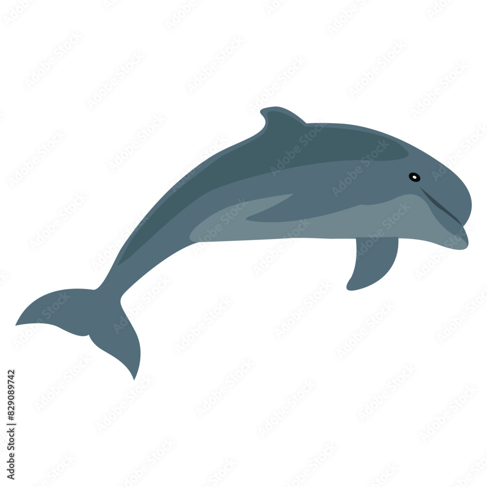 Obraz premium Dolphin vector art cartoon illustration, transparent background