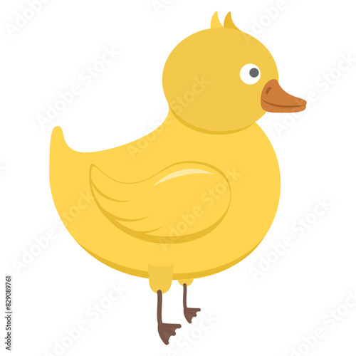 Baby duck or duckling vector art cartoon illustration, png transparent background