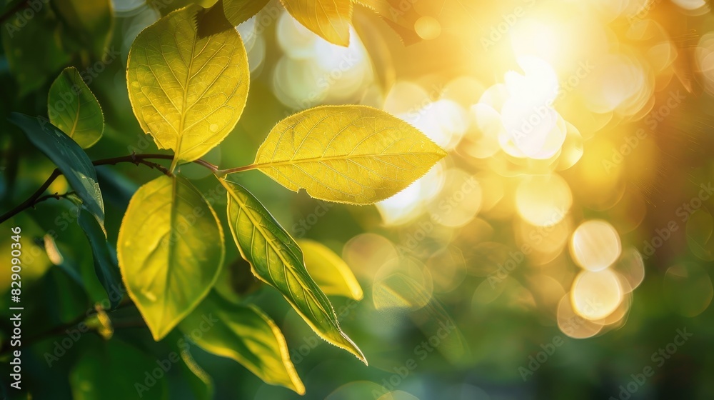 Abstract View of Sunlit Leaf Branch with Space for Copy Ideal as Background Concept Abstract View of Sunlit Leaf Branch with Space for Copy Ideal as Background Concept