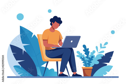 blogger vector art illustration