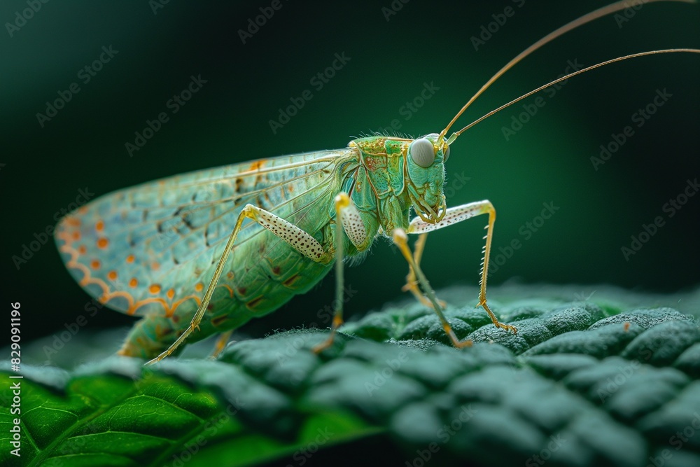 green insect sitting on top of leaf next to dark background green insect sitting on top of leaf next to dark background