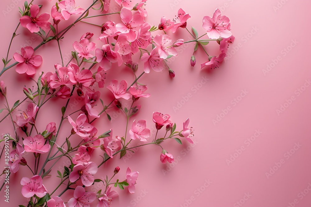 Pink flowers on pink background Pink flowers on pink background