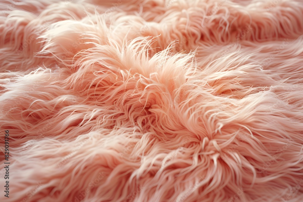 Pink fur textured blanket on bed Pink fur textured blanket on bed