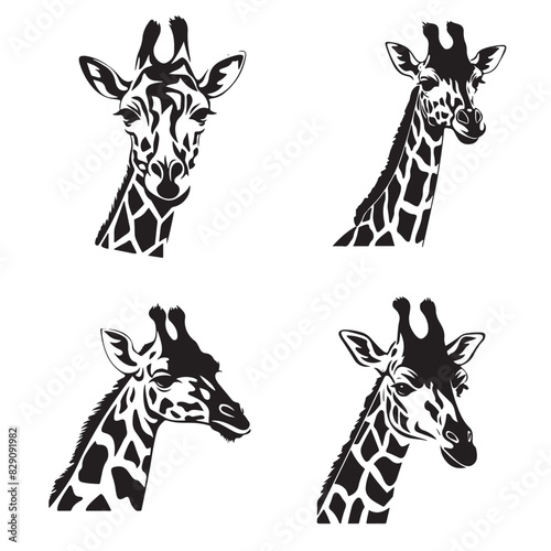 Giraffe Vector Stencil Art