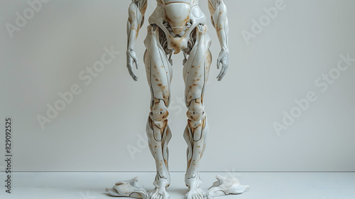 Front view mockup image white background of a leg cast