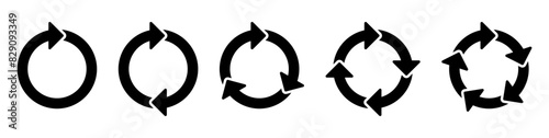 Circle arrows icon vector diagram infographic set. Sync repeat and reload arrow icon, rotate arrow symbol, Vector illustration
