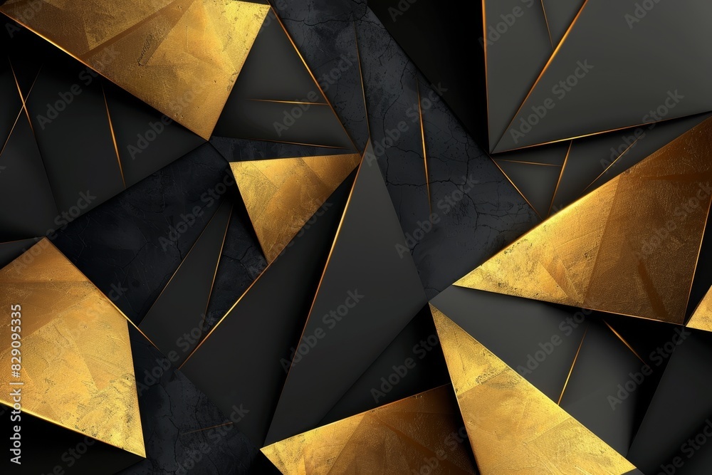 Elegant gold and black abstract geometric background design for modern ...