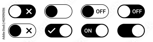 On Off toggle switch buttons. vector web icon set
