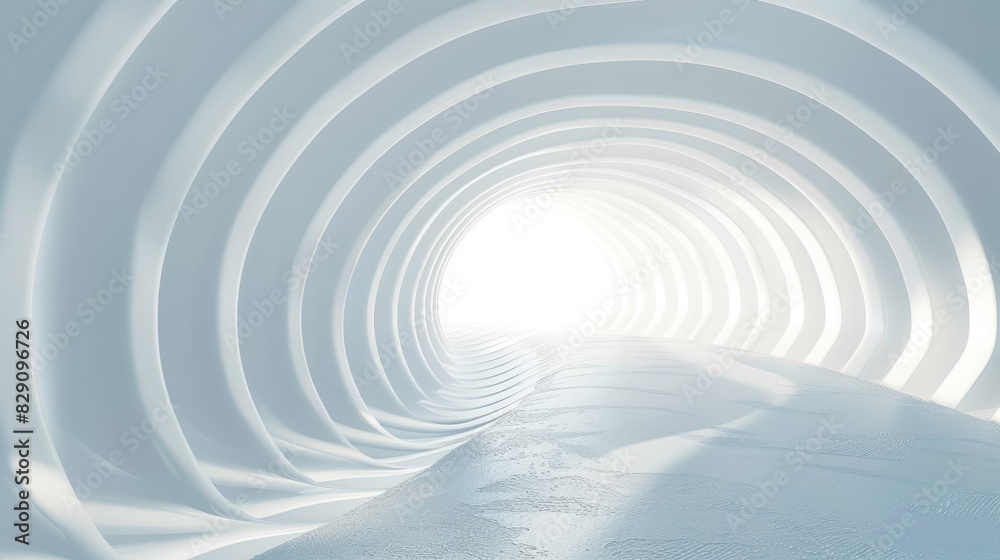 modern abstract digital 3d rendering background White futuristic tunnel. AI generated image modern abstract digital 3d rendering background White futuristic tunnel. AI generated image