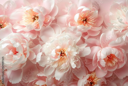 Multiple pink blossoms on pink background