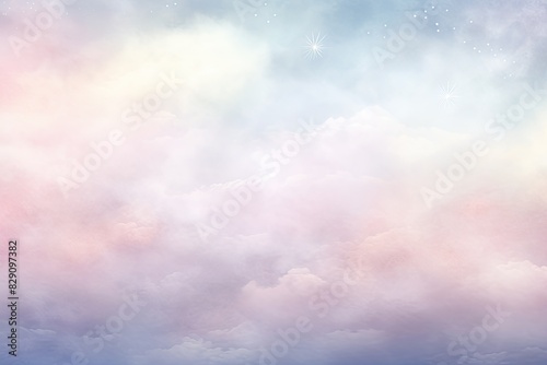 Watercolor cloudy and wavy pastel background, Blank watercolor background with colorful clouds and waves