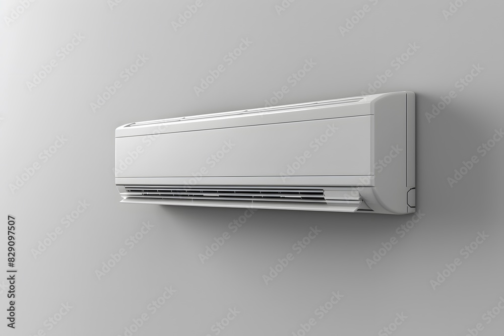 Close-up white air conditioner on wall Close-up white air conditioner on wall