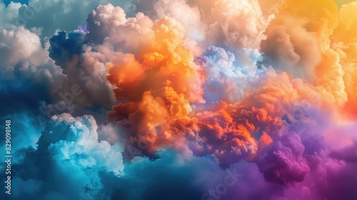Vivid clouds backdrop created by colorful liquids