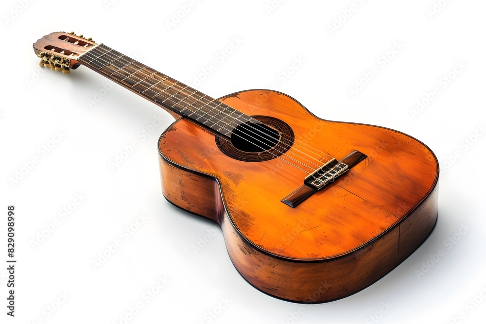 Fototapeta premium Guitar on white surface