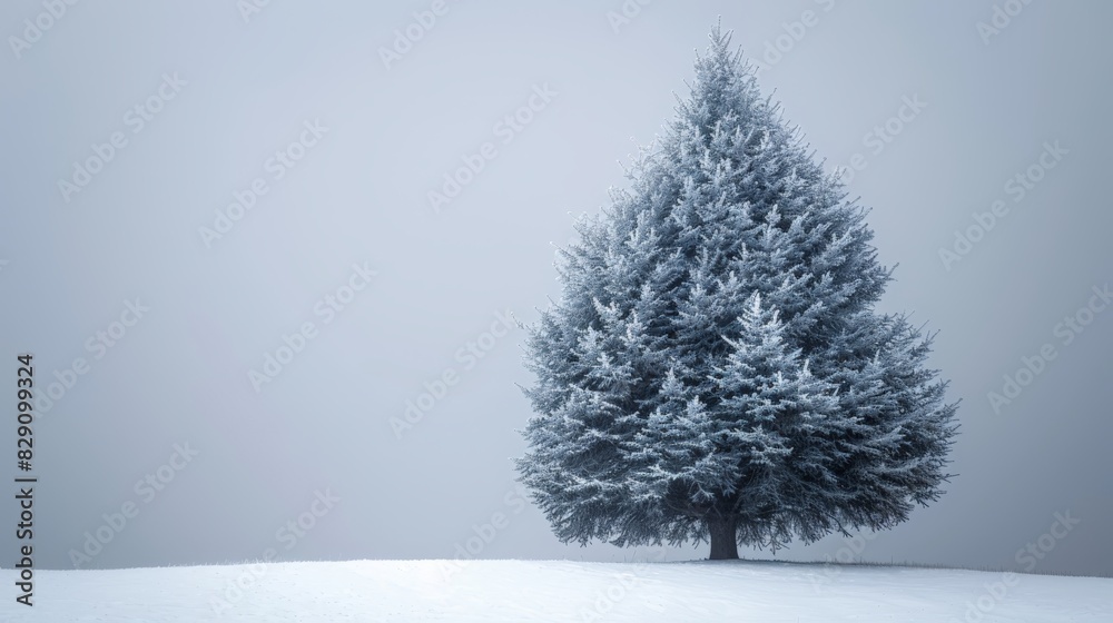 Fototapeta premium Winter landscape of snowy nature. Winter trees background