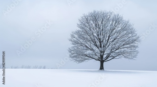 Winter landscape of snowy nature. Winter trees background