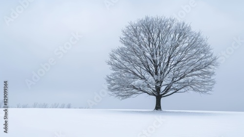 Winter landscape of snowy nature. Winter trees background © megavectors