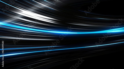 Abstract dark background like speed, neon lighting, neural networks, AI, data transmission and encryption.