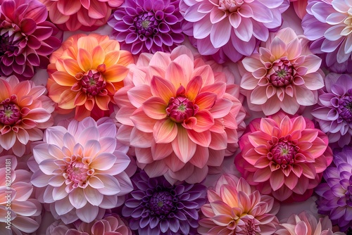 Close-up vibrant multi-color flowers