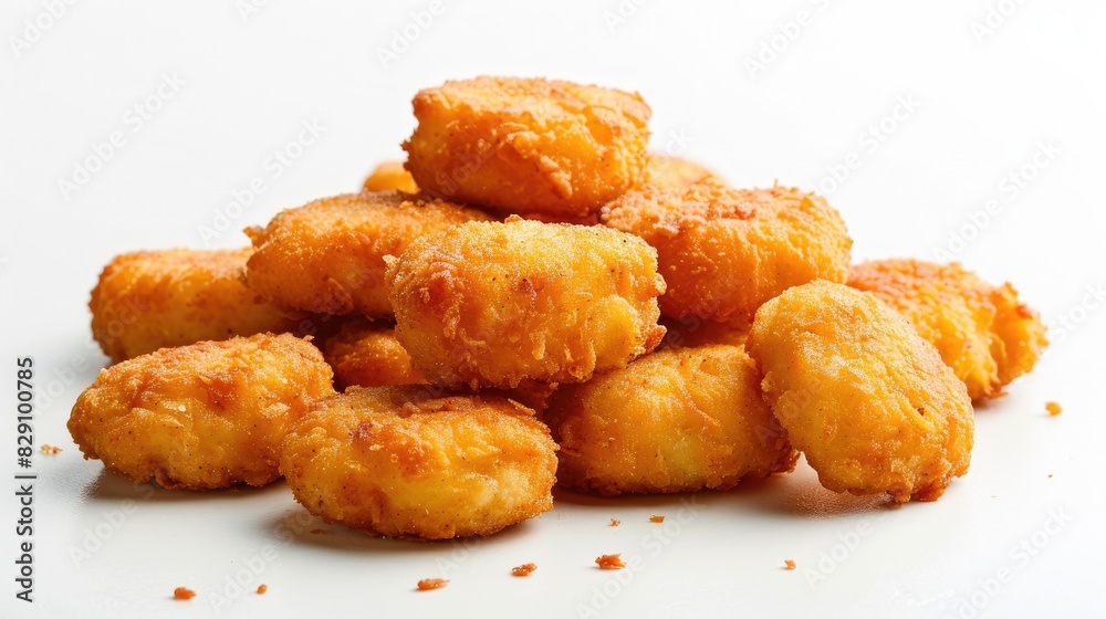 Chicken nuggets on a white background Chicken nuggets on a white background