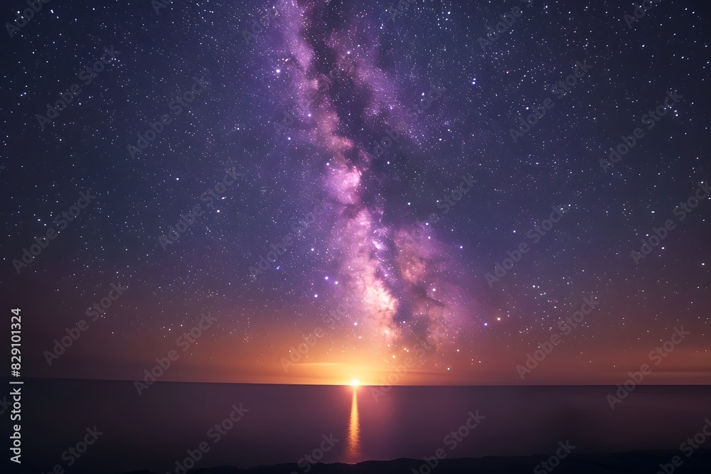 Night sky over ocean Night sky over ocean
