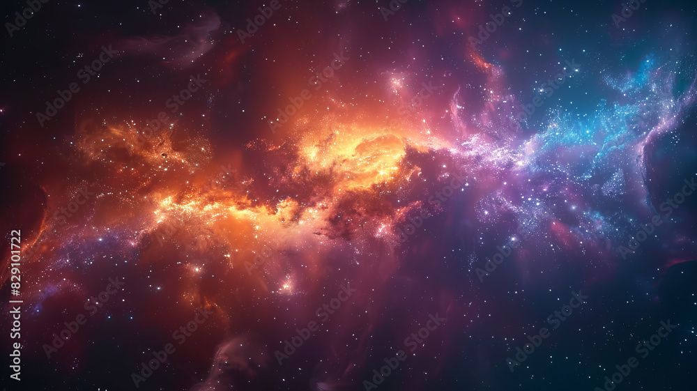 Colorful space galaxy cloud nebula. Stary night cosmos. Universe science astronomy.generative ai