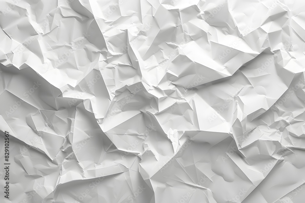 Close-up white crumpled paper on black background