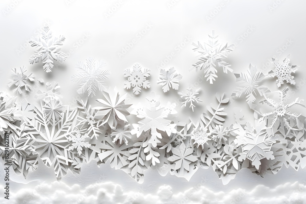 Snowflake pattern on white background Snowflake pattern on white background