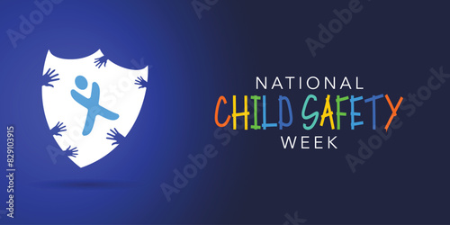 Child Safety Week in every June. Annual child safety awareness concept for banner, poster, card and background design. Child safety week awareness month concept observed in every year 6th-12th june
