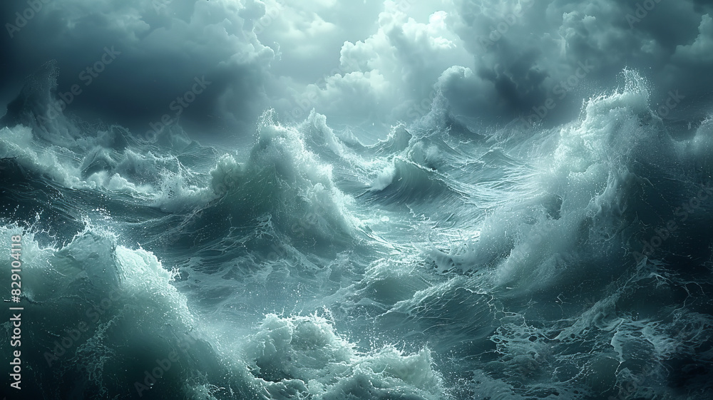 vast ocean An impending disaster The waves hit the shore gently.generative ai