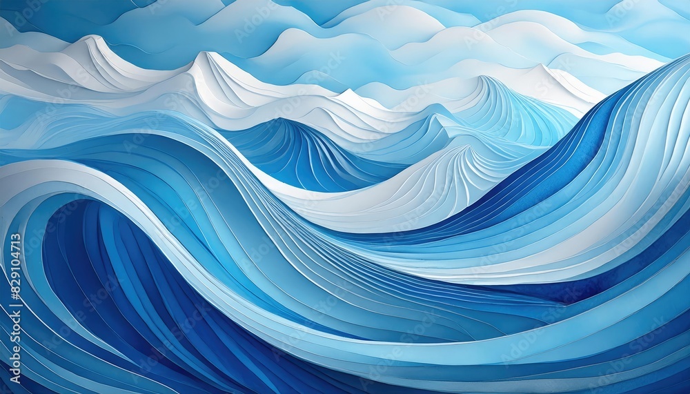 Abstract Blue and White Wavy Lines Abstract Blue and White Wavy Lines