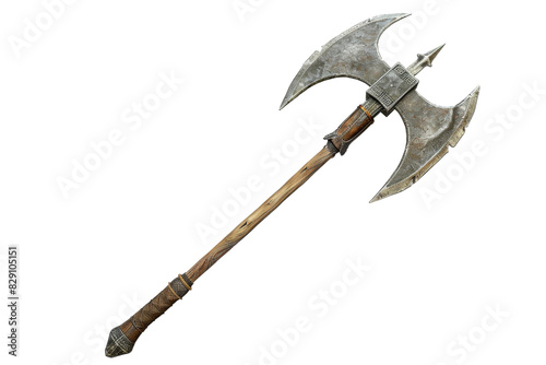 Medieval Halberd Weapon Isolated on Transparent Background