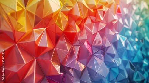 Vibrant Pride-Themed Geometric Art Installation in Sharp Studio Lighting - Hyperrealistic Canon EOS K5 Photography