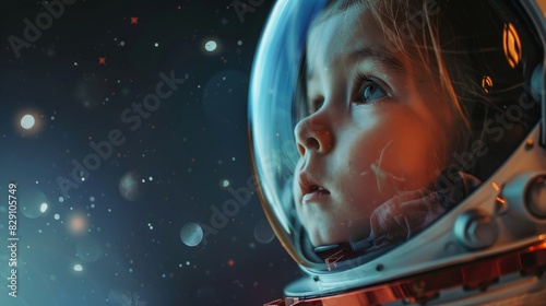 Child kid astronaut in space wallpaper background