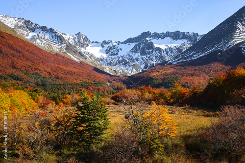 View of Martial Autumn season in Ushuaia