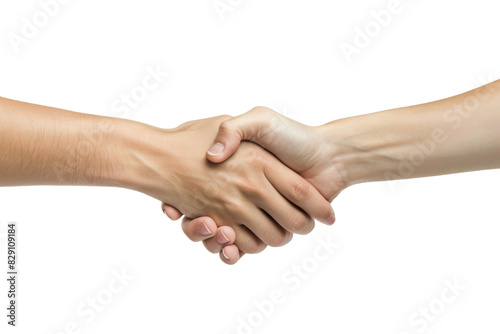 Friendly Handshake of Two Hands Isolated on Transparent Background