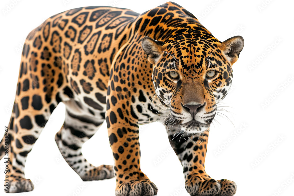 Fototapeta premium Powerful Jaguar Isolated on Transparent Background