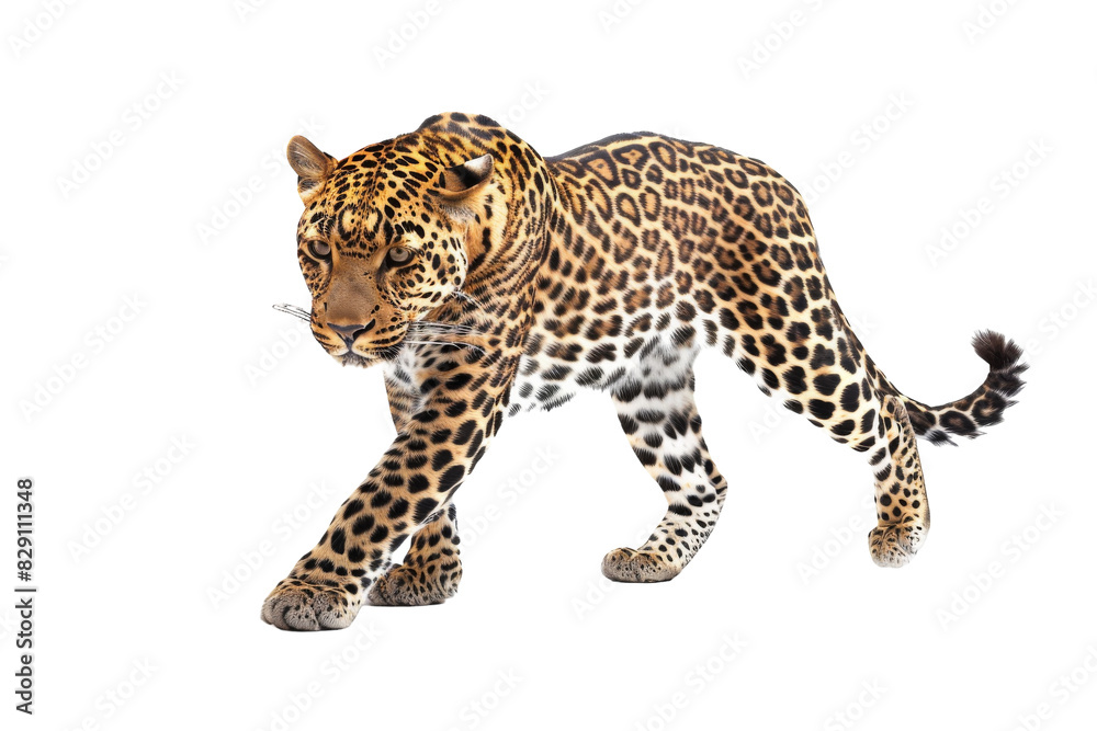 Majestic Leopard Portrait Isolated on Transparent Background Majestic Leopard Portrait Isolated on Transparent Background