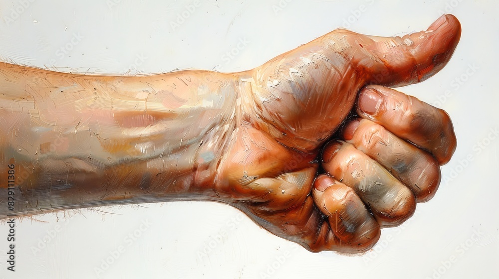 realistic oil painting of a hand giving a thumbs up realistic oil painting of a hand giving a thumbs up