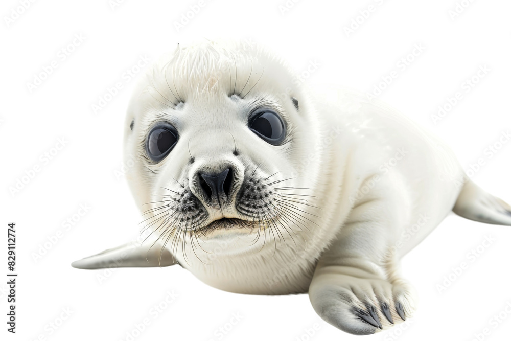 Cute Baby Seal Pup Isolated on Transparent Background Cute Baby Seal Pup Isolated on Transparent Background