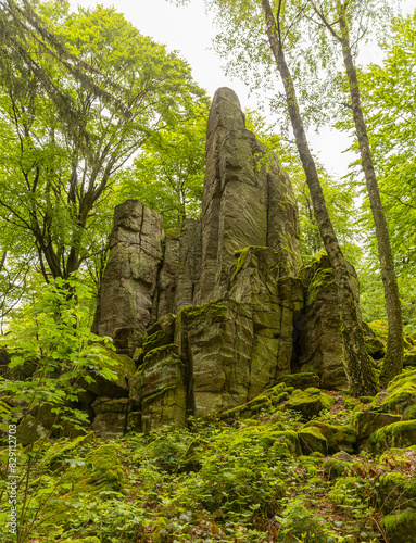 Steinwand mit Basaltsteinen bei Poppenhausen in der Rhön