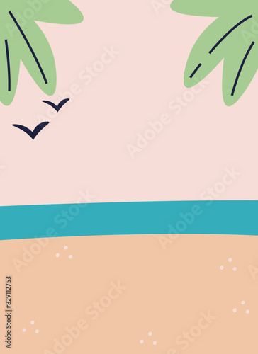 Summer Beach Palms Postcard