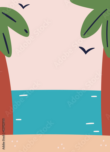 Summer Beach Palms Postcard