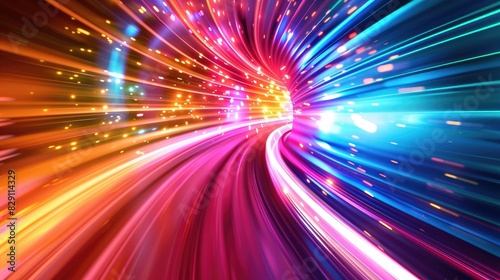 Vibrant speed motion background with colorful acceleration